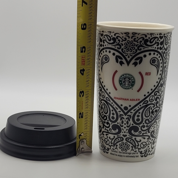 Starbucks Jonathan Adler Red Ceramic Travel Cup With Lid - Picture 7 of 8